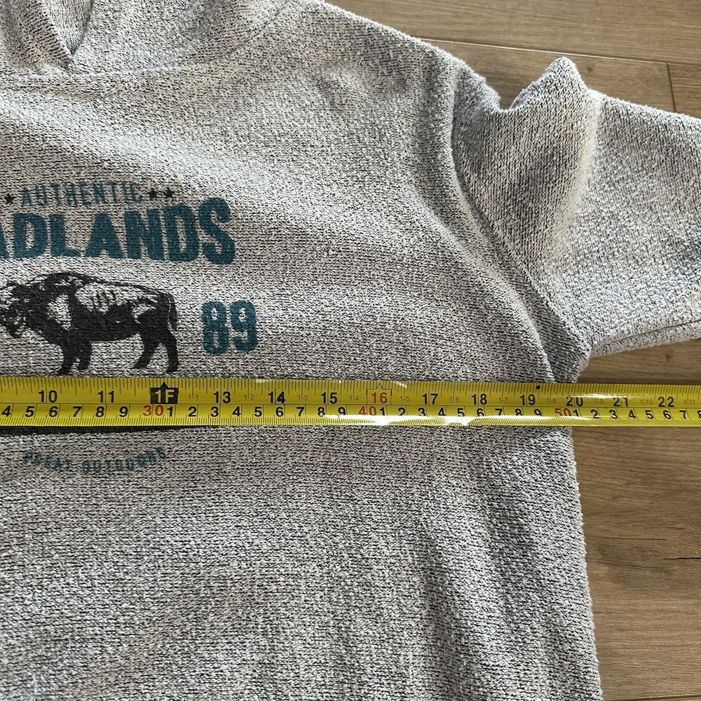 Kids Unisex Badlands ND‎ Hooded Sweatshirt Terry Cloth Gray Buffalo XL Cotton - Picture 9 of 10